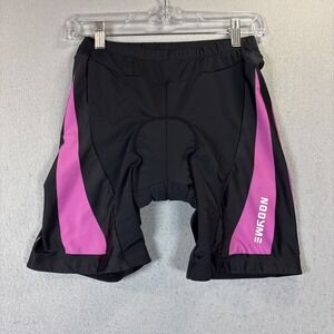 Nooyme Women Medium Black/Pink Padded Cycling Bike Shorts Stretch FAST Shipping